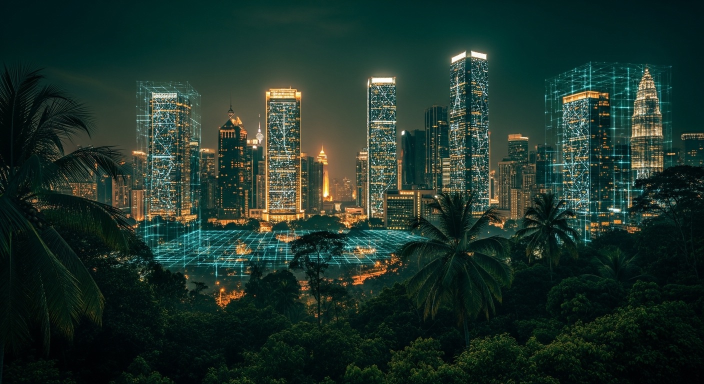 Kuala Lumpur digital skyline